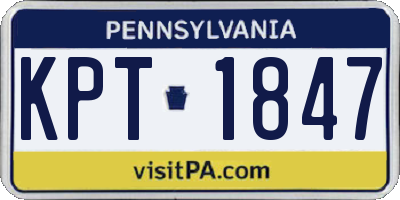 PA license plate KPT1847