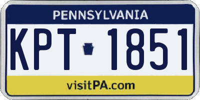 PA license plate KPT1851
