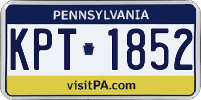 PA license plate KPT1852