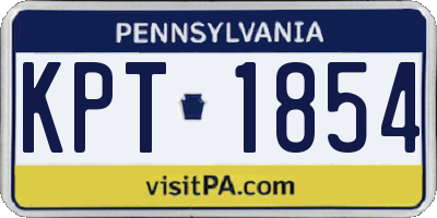 PA license plate KPT1854