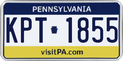 PA license plate KPT1855