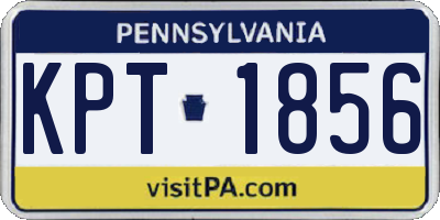 PA license plate KPT1856