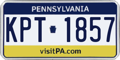 PA license plate KPT1857