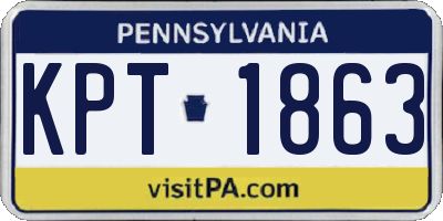 PA license plate KPT1863