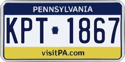 PA license plate KPT1867