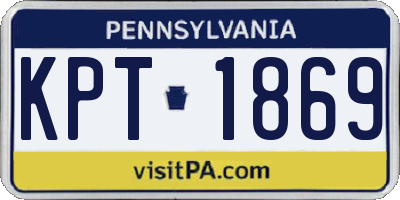 PA license plate KPT1869