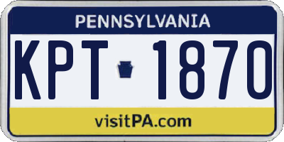 PA license plate KPT1870