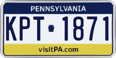 PA license plate KPT1871