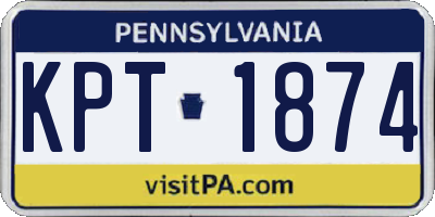 PA license plate KPT1874
