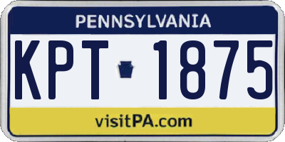 PA license plate KPT1875