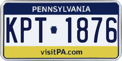 PA license plate KPT1876