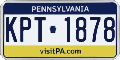 PA license plate KPT1878