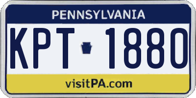 PA license plate KPT1880