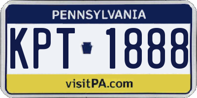 PA license plate KPT1888