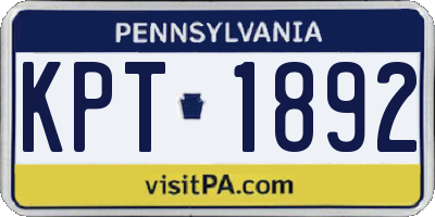 PA license plate KPT1892