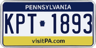 PA license plate KPT1893