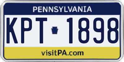 PA license plate KPT1898