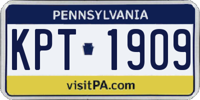 PA license plate KPT1909