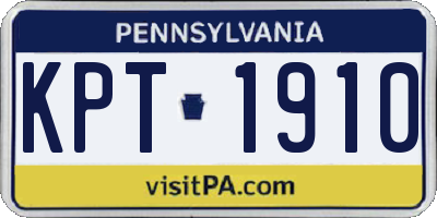 PA license plate KPT1910