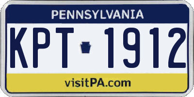 PA license plate KPT1912