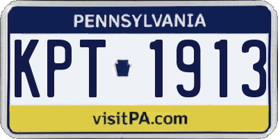 PA license plate KPT1913