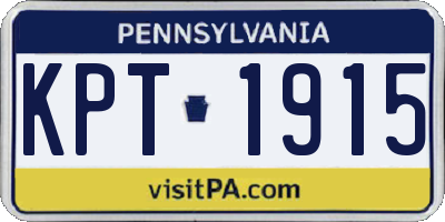 PA license plate KPT1915