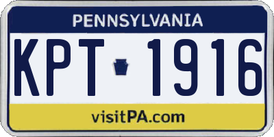PA license plate KPT1916
