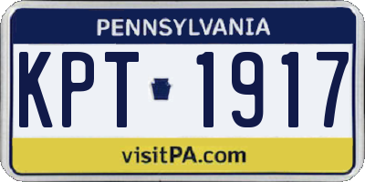 PA license plate KPT1917