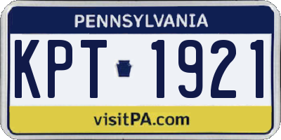 PA license plate KPT1921