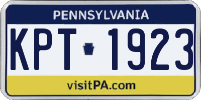 PA license plate KPT1923