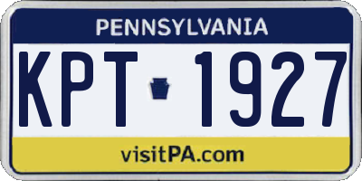 PA license plate KPT1927