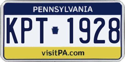 PA license plate KPT1928