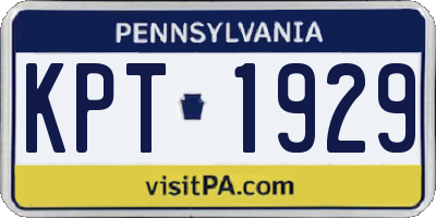 PA license plate KPT1929