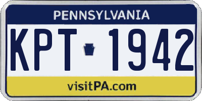 PA license plate KPT1942