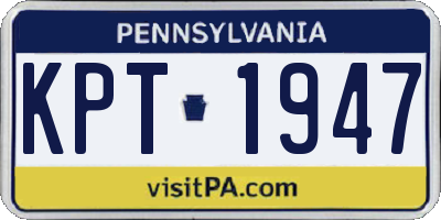 PA license plate KPT1947