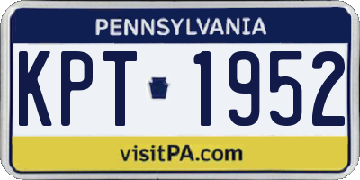 PA license plate KPT1952