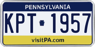 PA license plate KPT1957