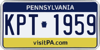 PA license plate KPT1959