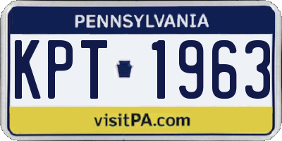 PA license plate KPT1963