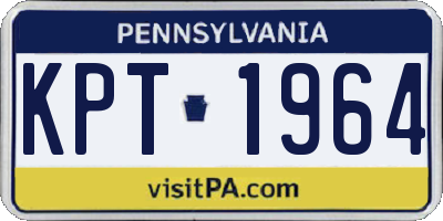 PA license plate KPT1964