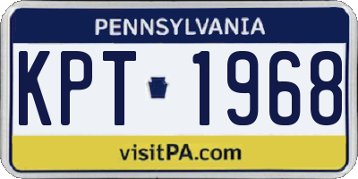 PA license plate KPT1968