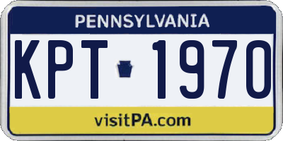 PA license plate KPT1970
