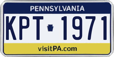 PA license plate KPT1971