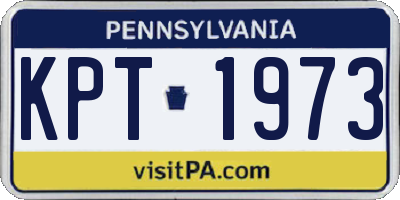PA license plate KPT1973