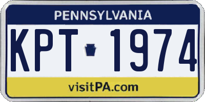 PA license plate KPT1974