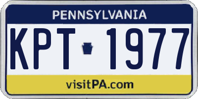 PA license plate KPT1977
