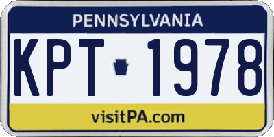 PA license plate KPT1978