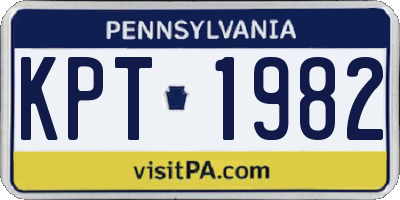 PA license plate KPT1982
