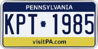 PA license plate KPT1985