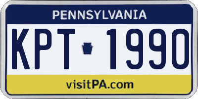PA license plate KPT1990